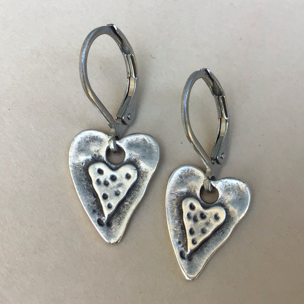 Sundance Charm Silver Heart Earrings